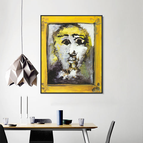 INVIN ART Framed Canvas Giclee Print Art 1971 Tete d'homme dans un cadre by Pablo Picasso Wall Art Living Room Home Office Decorations