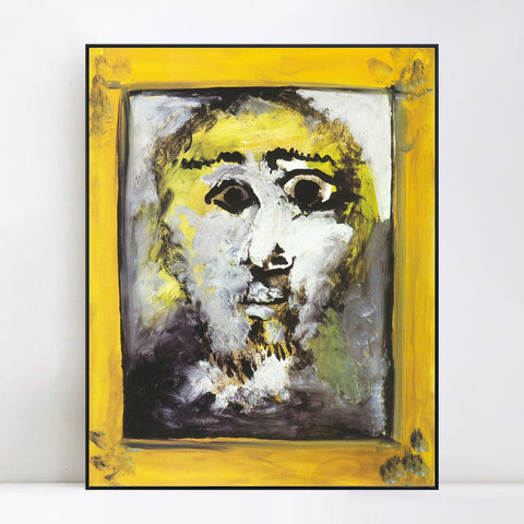 INVIN ART Framed Canvas Giclee Print Art 1971 Tete d'homme dans un cadre by Pablo Picasso Wall Art Living Room Home Office Decorations