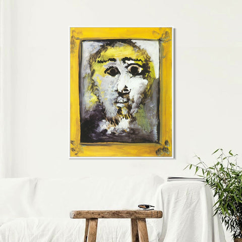 INVIN ART Framed Canvas Giclee Print Art 1971 Tete d'homme dans un cadre by Pablo Picasso Wall Art Living Room Home Office Decorations