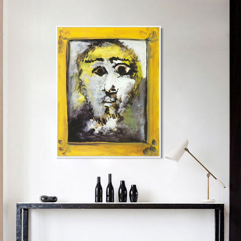 INVIN ART Framed Canvas Giclee Print Art 1971 Tete d'homme dans un cadre by Pablo Picasso Wall Art Living Room Home Office Decorations