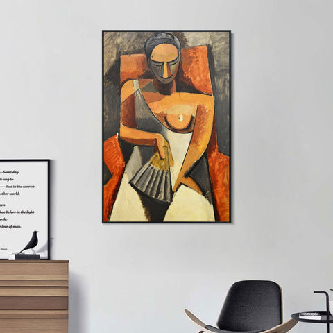 INVIN ART Framed Canvas Giclee Print Art Sitting woman by Pablo Picasso Wall Art Living Room Home Office Decorations