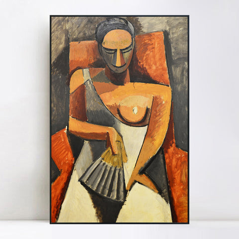 INVIN ART Framed Canvas Giclee Print Art Sitting woman by Pablo Picasso Wall Art Living Room Home Office Decorations