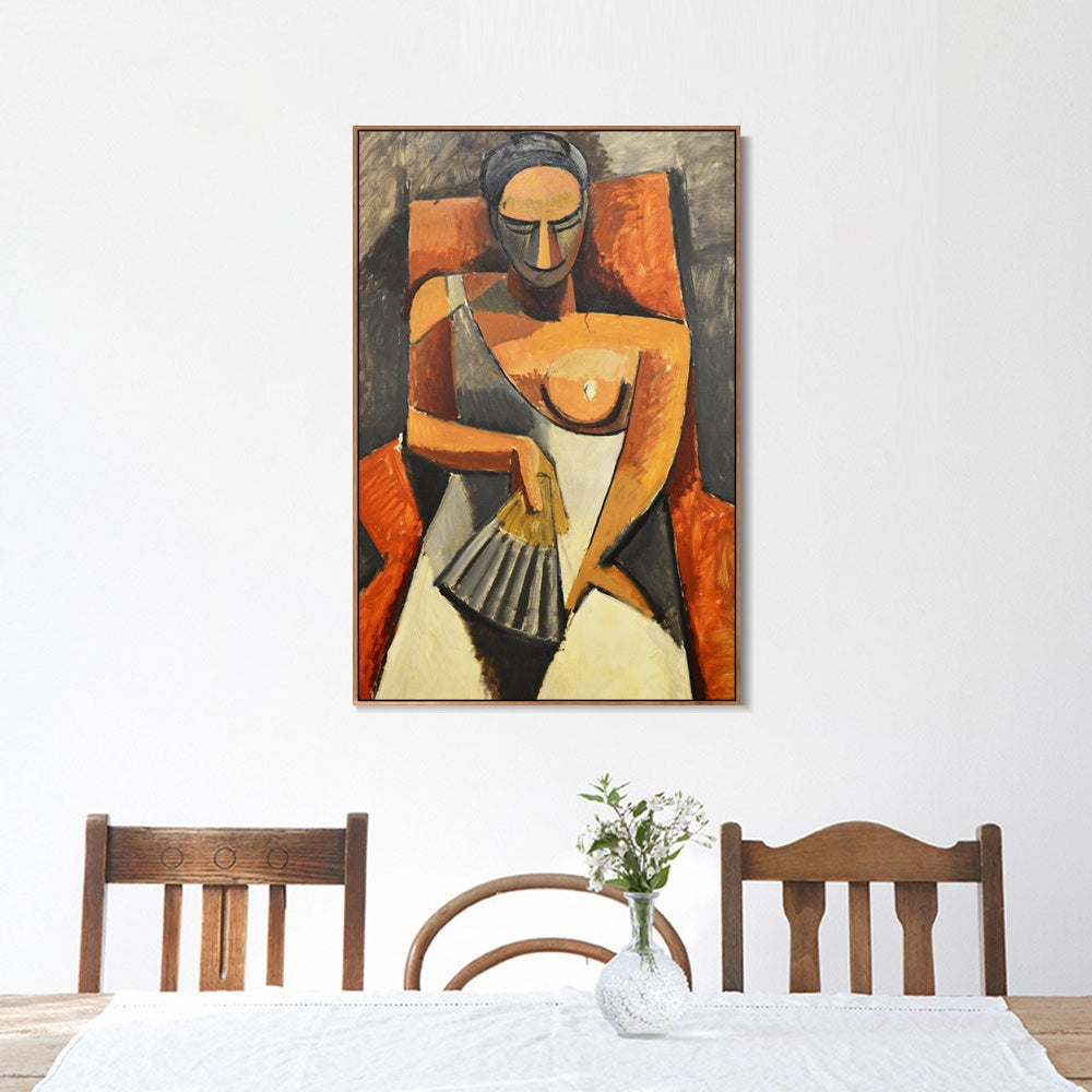 INVIN ART Framed Canvas Giclee Print Art Sitting woman by Pablo Picasso Wall Art Living Room Home Office Decorations