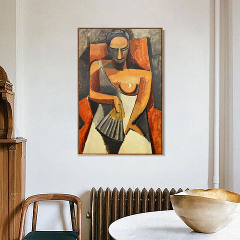 INVIN ART Framed Canvas Giclee Print Art Sitting woman by Pablo Picasso Wall Art Living Room Home Office Decorations