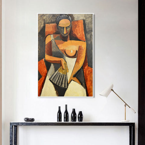 INVIN ART Framed Canvas Giclee Print Art Sitting woman by Pablo Picasso Wall Art Living Room Home Office Decorations