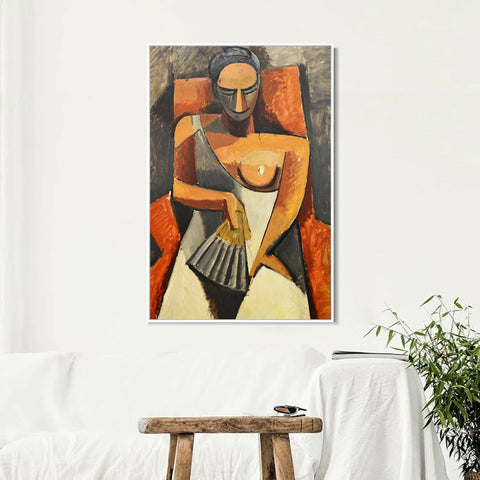 INVIN ART Framed Canvas Giclee Print Art Sitting woman by Pablo Picasso Wall Art Living Room Home Office Decorations