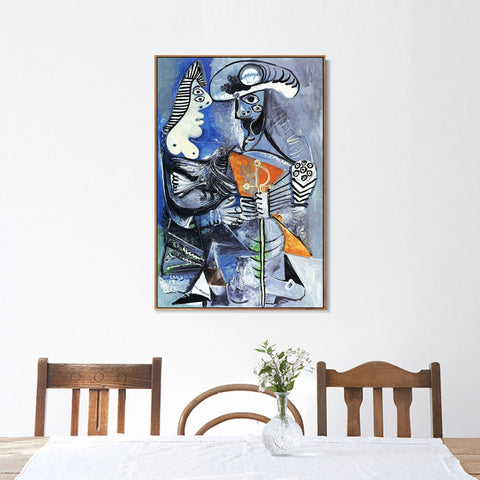 INVIN ART Framed Canvas Giclee Print Art 1970 Le matador et femme _l'oiseau by Pablo Picasso Wall Art Living Room Home Office Decorations