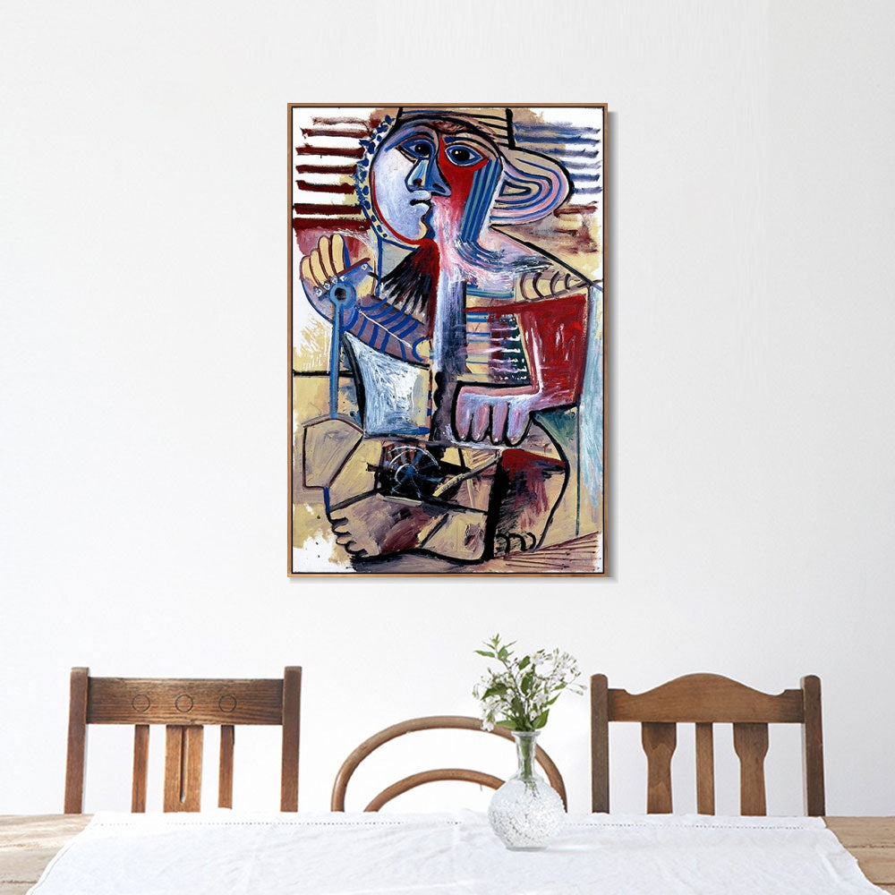 INVIN ART Framed Canvas Giclee Print Art 1971 Enfant [Personnage _la pelle] by Pablo Picasso Wall Art Living Room Home Office Decorations
