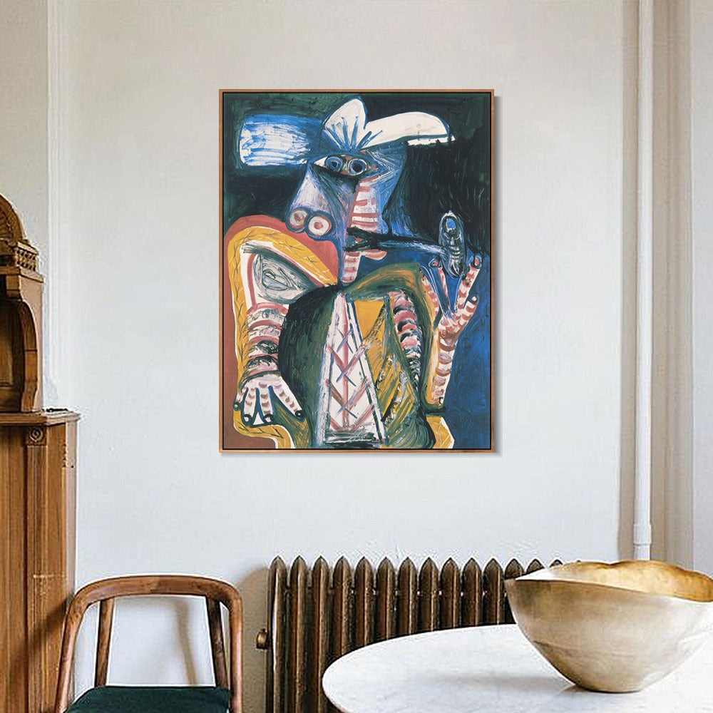 INVIN ART Framed Canvas Giclee Print Art 1971 Homme _la pipe by Pablo Picasso Wall Art Living Room Home Office Decorations