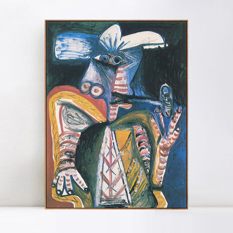 INVIN ART Framed Canvas Giclee Print Art 1971 Homme _la pipe by Pablo Picasso Wall Art Living Room Home Office Decorations