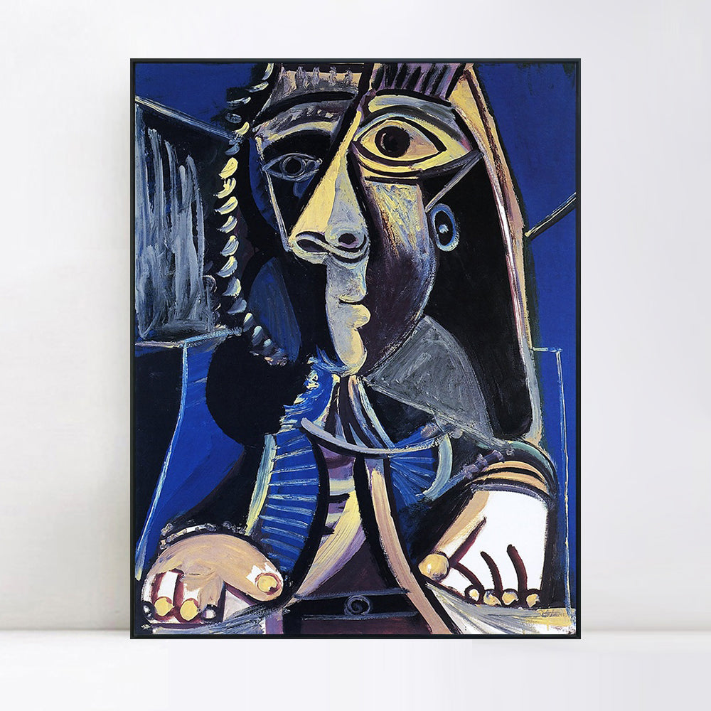 INVIN ART Framed Canvas Giclee Print Art 1971 Homme by Pablo Picasso Wall Art Living Room Home Office Decorations