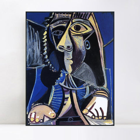 INVIN ART Framed Canvas Giclee Print Art 1971 Homme by Pablo Picasso Wall Art Living Room Home Office Decorations
