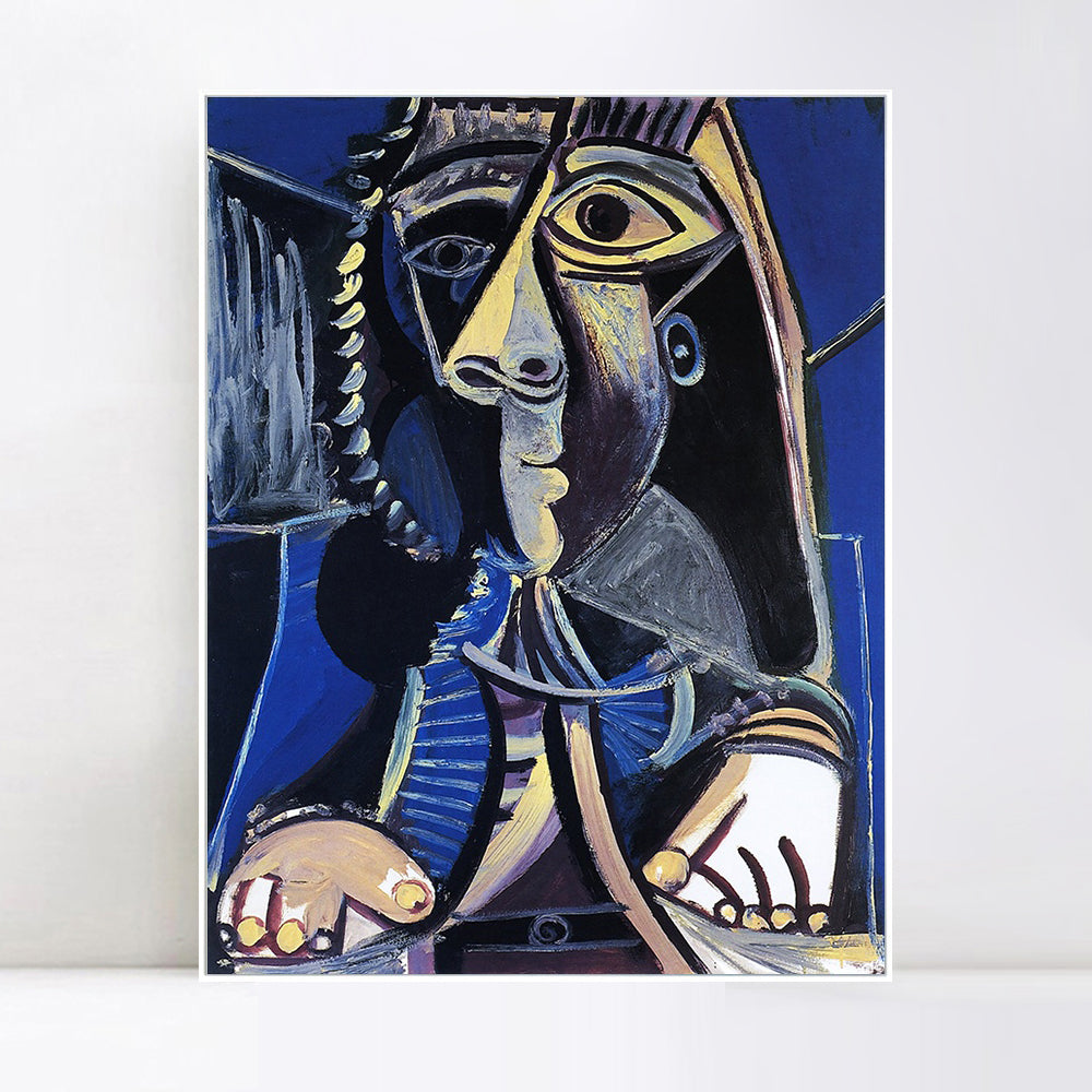 INVIN ART Framed Canvas Giclee Print Art 1971 Homme by Pablo Picasso Wall Art Living Room Home Office Decorations