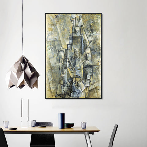 INVIN ART Framed Canvas Giclee Print Art L'Homme ?? la clarinette (Man with a Clarinette) by Pablo Picasso Wall Art Living Room Home Office Decorations
