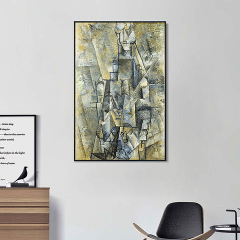 INVIN ART Framed Canvas Giclee Print Art L'Homme ?? la clarinette (Man with a Clarinette) by Pablo Picasso Wall Art Living Room Home Office Decorations