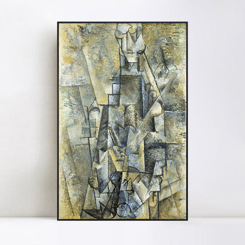 INVIN ART Framed Canvas Giclee Print Art L'Homme ?? la clarinette (Man with a Clarinette) by Pablo Picasso Wall Art Living Room Home Office Decorations