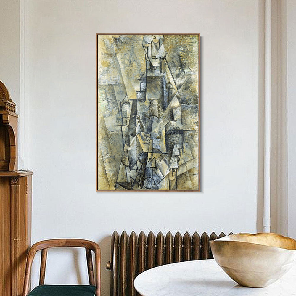 INVIN ART Framed Canvas Giclee Print Art L'Homme ?? la clarinette (Man with a Clarinette) by Pablo Picasso Wall Art Living Room Home Office Decorations