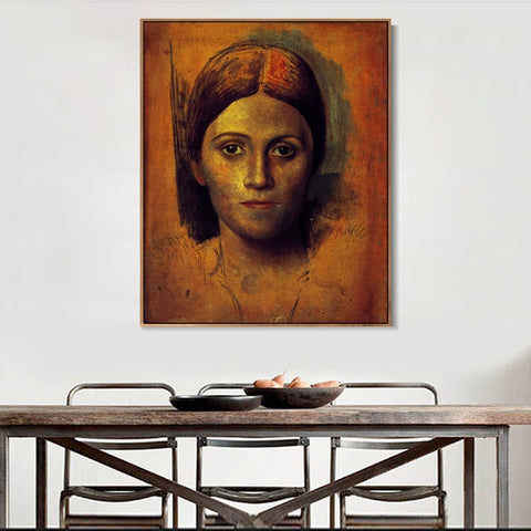 INVIN ART Framed Canvas Giclee Print Art 1918 Portrait de Olga Kokhlova by Pablo Picasso Wall Art Living Room Home Office Decorations