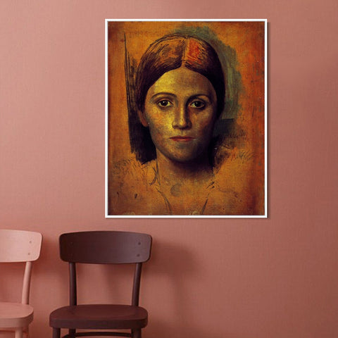 INVIN ART Framed Canvas Giclee Print Art 1918 Portrait de Olga Kokhlova by Pablo Picasso Wall Art Living Room Home Office Decorations