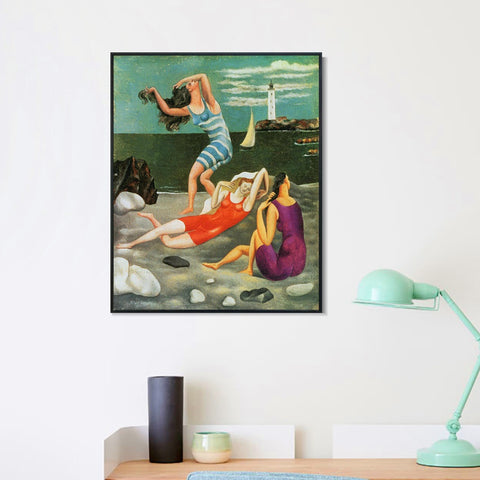 INVIN ART Framed Canvas Giclee Print Art 1918 Les baigneuses by Pablo Picasso Wall Art Living Room Home Office Decorations