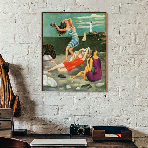 INVIN ART Framed Canvas Giclee Print Art 1918 Les baigneuses by Pablo Picasso Wall Art Living Room Home Office Decorations