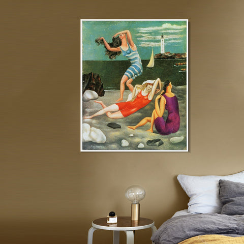 INVIN ART Framed Canvas Giclee Print Art 1918 Les baigneuses by Pablo Picasso Wall Art Living Room Home Office Decorations
