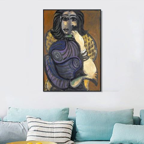 INVIN ART Framed Canvas Giclee Print Art 1940 Femme dans un fauteuil by Pablo Picasso Wall Art Living Room Home Office Decorations