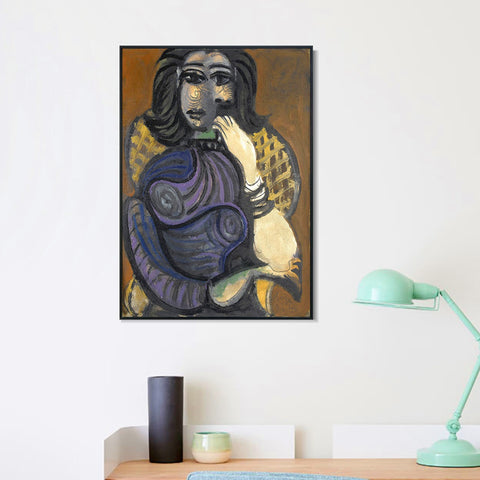 INVIN ART Framed Canvas Giclee Print Art 1940 Femme dans un fauteuil by Pablo Picasso Wall Art Living Room Home Office Decorations