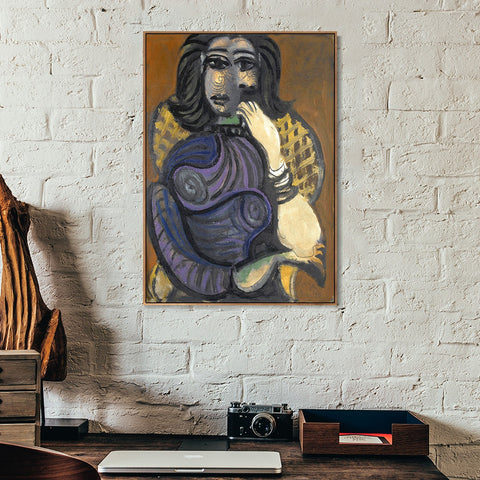 INVIN ART Framed Canvas Giclee Print Art 1940 Femme dans un fauteuil by Pablo Picasso Wall Art Living Room Home Office Decorations