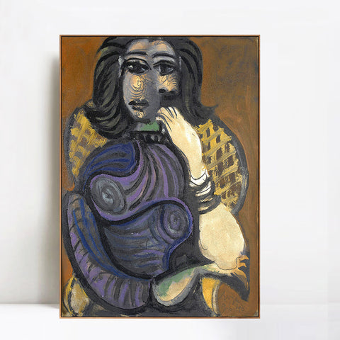 INVIN ART Framed Canvas Giclee Print Art 1940 Femme dans un fauteuil by Pablo Picasso Wall Art Living Room Home Office Decorations