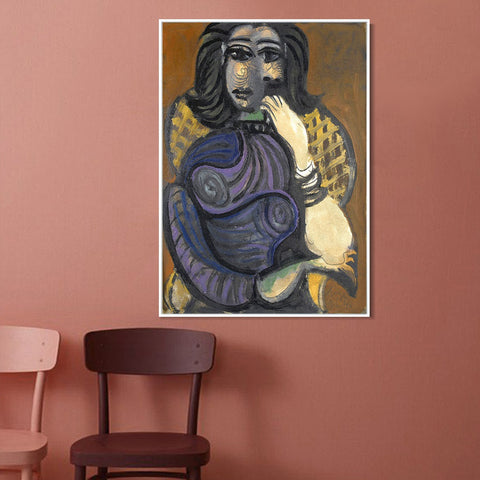 INVIN ART Framed Canvas Giclee Print Art 1940 Femme dans un fauteuil by Pablo Picasso Wall Art Living Room Home Office Decorations