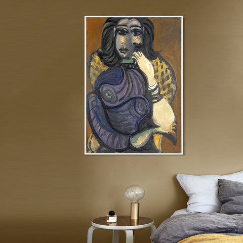 INVIN ART Framed Canvas Giclee Print Art 1940 Femme dans un fauteuil by Pablo Picasso Wall Art Living Room Home Office Decorations