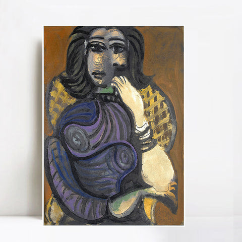 INVIN ART Framed Canvas Giclee Print Art 1940 Femme dans un fauteuil by Pablo Picasso Wall Art Living Room Home Office Decorations