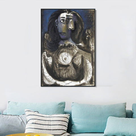 INVIN ART Framed Canvas Giclee Print Art 1940 Femme assise dans un fauteuil 4 by Pablo Picasso Wall Art Living Room Home Office Decorations