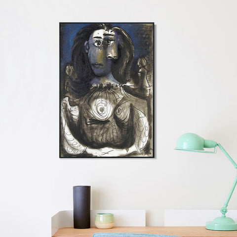 INVIN ART Framed Canvas Giclee Print Art 1940 Femme assise dans un fauteuil 4 by Pablo Picasso Wall Art Living Room Home Office Decorations