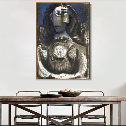 INVIN ART Framed Canvas Giclee Print Art 1940 Femme assise dans un fauteuil 4 by Pablo Picasso Wall Art Living Room Home Office Decorations