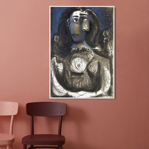 INVIN ART Framed Canvas Giclee Print Art 1940 Femme assise dans un fauteuil 4 by Pablo Picasso Wall Art Living Room Home Office Decorations