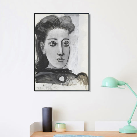 INVIN ART Framed Canvas Giclee Print Art 1942 Portrait de Dora Maar 2 by Pablo Picasso Wall Art Living Room Home Office Decorations