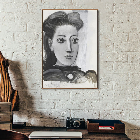 INVIN ART Framed Canvas Giclee Print Art 1942 Portrait de Dora Maar 2 by Pablo Picasso Wall Art Living Room Home Office Decorations