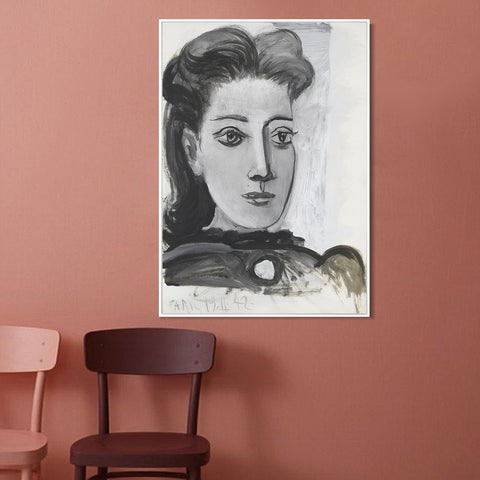 INVIN ART Framed Canvas Giclee Print Art 1942 Portrait de Dora Maar 2 by Pablo Picasso Wall Art Living Room Home Office Decorations