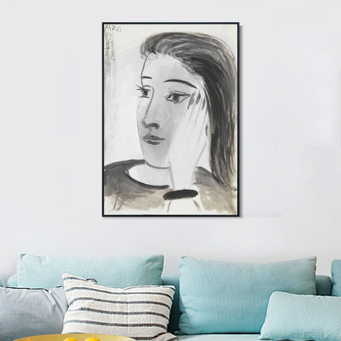 INVIN ART Framed Canvas Giclee Print Art 1942 Portrait de Dora Maar 1 by Pablo Picasso Wall Art Living Room Home Office Decorations