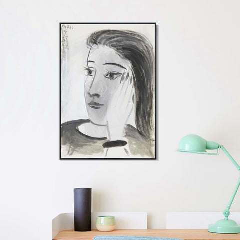 INVIN ART Framed Canvas Giclee Print Art 1942 Portrait de Dora Maar 1 by Pablo Picasso Wall Art Living Room Home Office Decorations