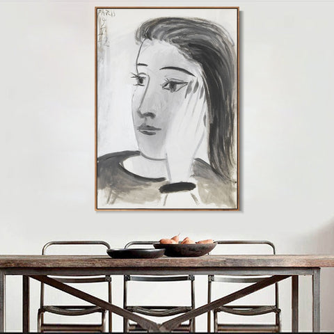 INVIN ART Framed Canvas Giclee Print Art 1942 Portrait de Dora Maar 1 by Pablo Picasso Wall Art Living Room Home Office Decorations