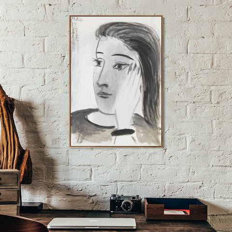 INVIN ART Framed Canvas Giclee Print Art 1942 Portrait de Dora Maar 1 by Pablo Picasso Wall Art Living Room Home Office Decorations