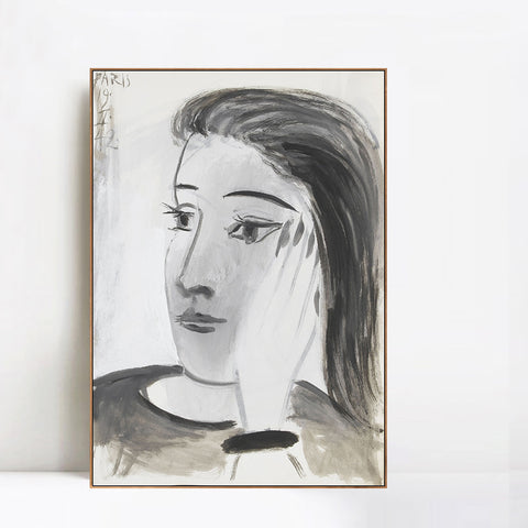 INVIN ART Framed Canvas Giclee Print Art 1942 Portrait de Dora Maar 1 by Pablo Picasso Wall Art Living Room Home Office Decorations