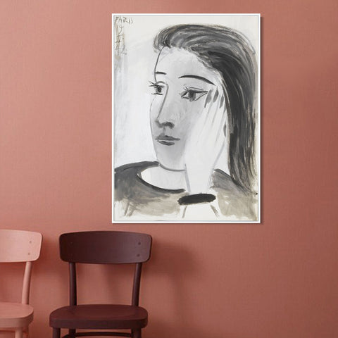INVIN ART Framed Canvas Giclee Print Art 1942 Portrait de Dora Maar 1 by Pablo Picasso Wall Art Living Room Home Office Decorations