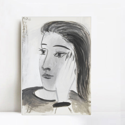 INVIN ART Framed Canvas Giclee Print Art 1942 Portrait de Dora Maar 1 by Pablo Picasso Wall Art Living Room Home Office Decorations