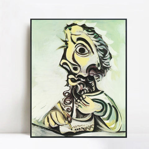 INVIN ART Framed Canvas Giclee Print Art 1 Buste d homme crivant II 1971 by Pablo Picasso Wall Art Living Room Home Office Decorations