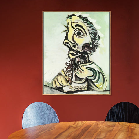 INVIN ART Framed Canvas Giclee Print Art 1 Buste d homme crivant II 1971 by Pablo Picasso Wall Art Living Room Home Office Decorations