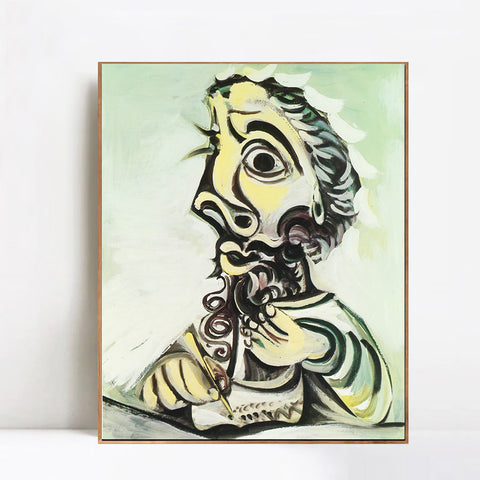 INVIN ART Framed Canvas Giclee Print Art 1 Buste d homme crivant II 1971 by Pablo Picasso Wall Art Living Room Home Office Decorations